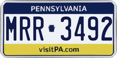 PA license plate MRR3492
