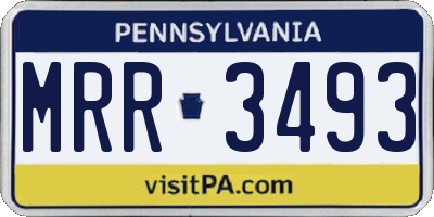 PA license plate MRR3493