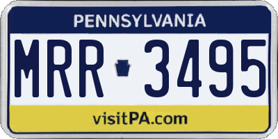 PA license plate MRR3495