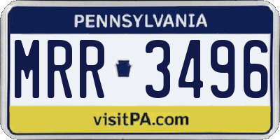 PA license plate MRR3496