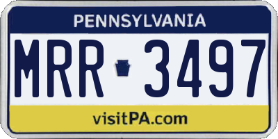 PA license plate MRR3497