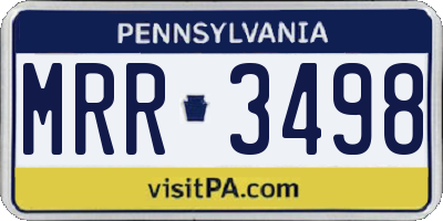PA license plate MRR3498