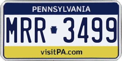PA license plate MRR3499