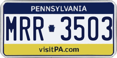 PA license plate MRR3503