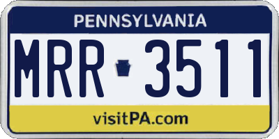 PA license plate MRR3511
