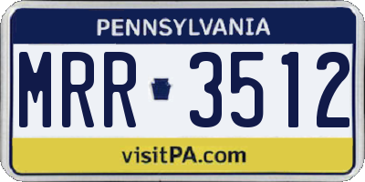 PA license plate MRR3512