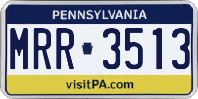 PA license plate MRR3513