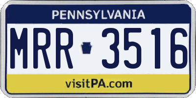 PA license plate MRR3516