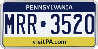 PA license plate MRR3520