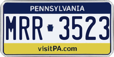 PA license plate MRR3523