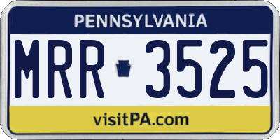 PA license plate MRR3525