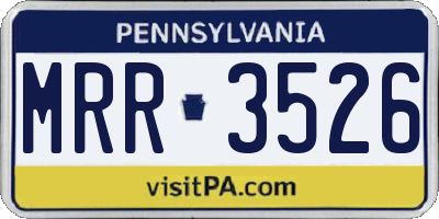 PA license plate MRR3526