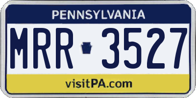 PA license plate MRR3527