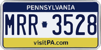 PA license plate MRR3528