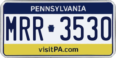 PA license plate MRR3530