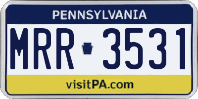 PA license plate MRR3531