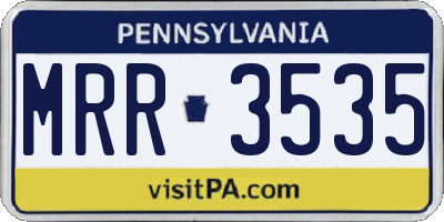 PA license plate MRR3535