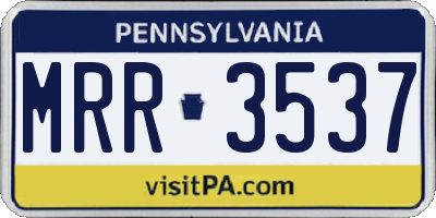 PA license plate MRR3537