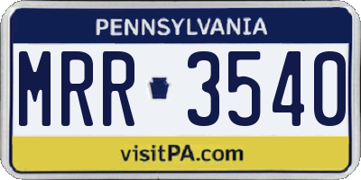 PA license plate MRR3540