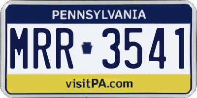 PA license plate MRR3541