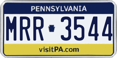 PA license plate MRR3544
