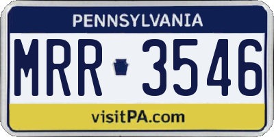 PA license plate MRR3546