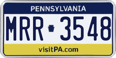 PA license plate MRR3548
