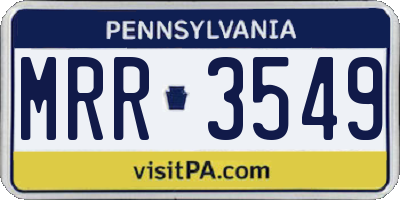 PA license plate MRR3549