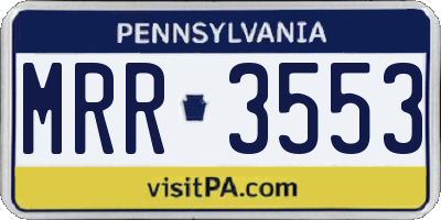 PA license plate MRR3553
