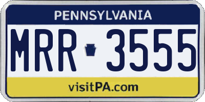PA license plate MRR3555