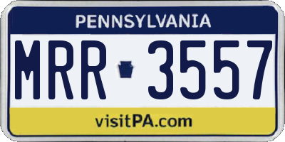 PA license plate MRR3557