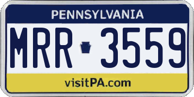 PA license plate MRR3559