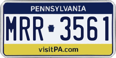 PA license plate MRR3561