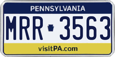 PA license plate MRR3563