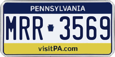 PA license plate MRR3569