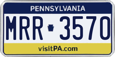 PA license plate MRR3570