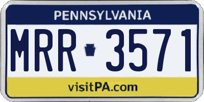 PA license plate MRR3571