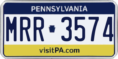 PA license plate MRR3574