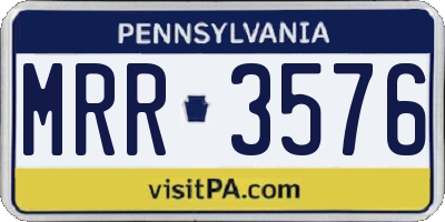 PA license plate MRR3576