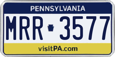 PA license plate MRR3577