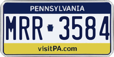 PA license plate MRR3584