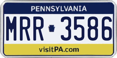 PA license plate MRR3586