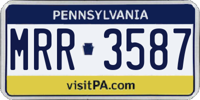 PA license plate MRR3587