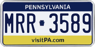 PA license plate MRR3589