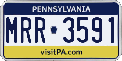 PA license plate MRR3591