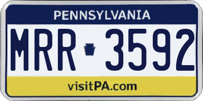 PA license plate MRR3592