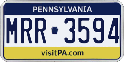 PA license plate MRR3594