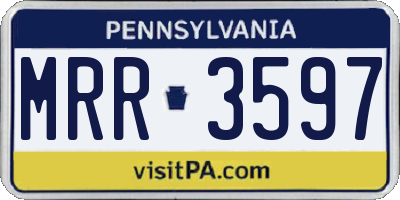PA license plate MRR3597