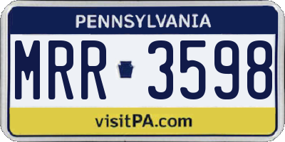 PA license plate MRR3598