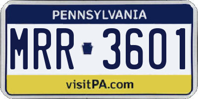 PA license plate MRR3601